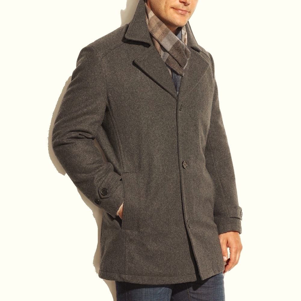 London Fog Brown Wool Insulated Jacket Mens Large